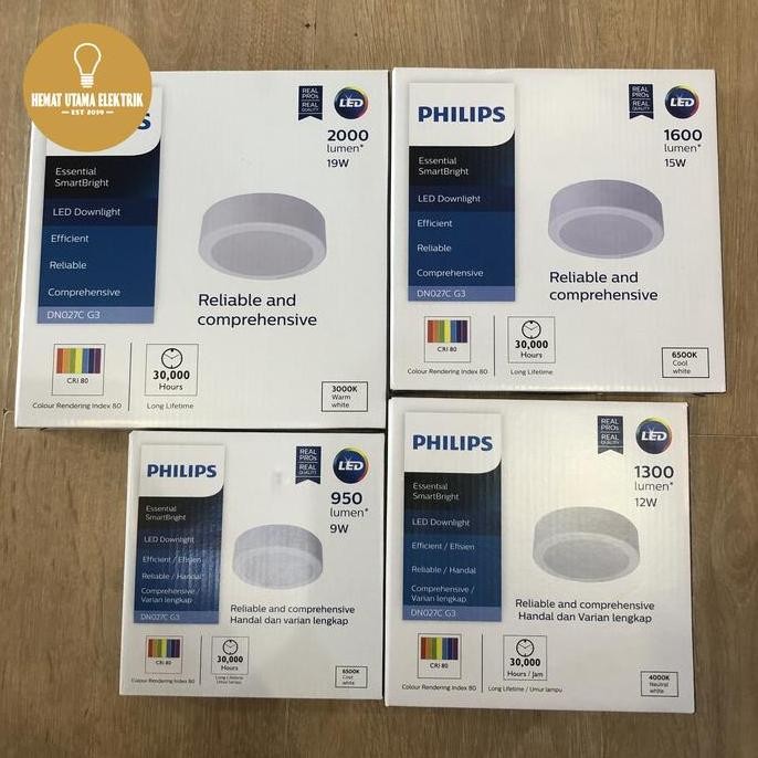 Dn027C G3 Lampu Philips Downlight Outbow Dn 027C - 9W - 12W - 15W - 19W - All Watt