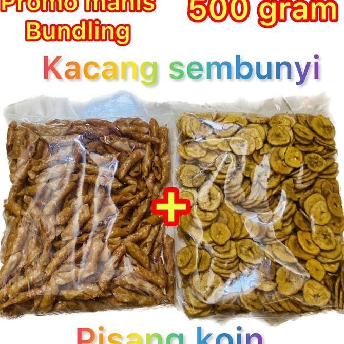 

Isi 2 Paket hemat 500 graman keripik pisang manis dan kue kacang sembunyi manis