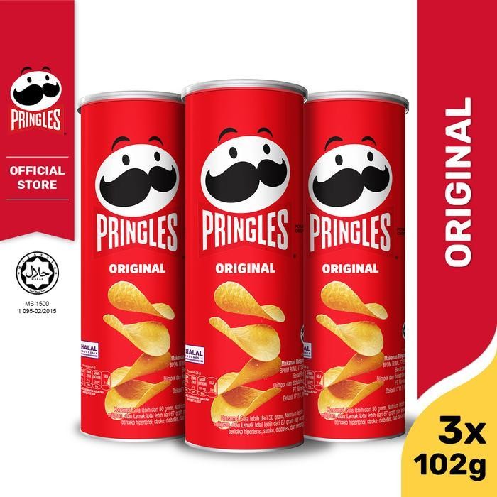 

[Bundle 3Pcs] Pringles Original Keripik 102Gr