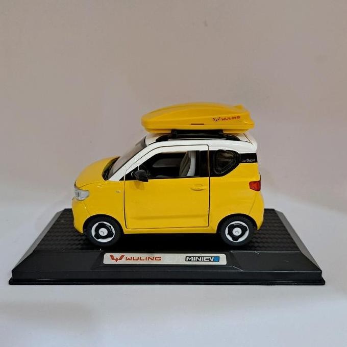 Diecast Metal Car Wuling EV dan Sepeda Miniatur Wuling Toy [terbaik]