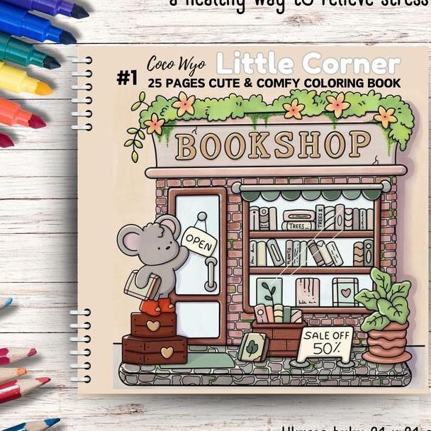 

Coco Wyo Little Corner 1 Cute Comfy Colng Book For S And Kids Buku Mewarnai Anak Remaja Dewasa Tebal Ukuran 210X210 25 Halaman