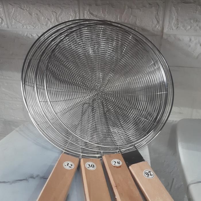 SEROK SEROKAN BESAR SARINGAN SARING GORENGAN GAGANG KAYU STAINLESS