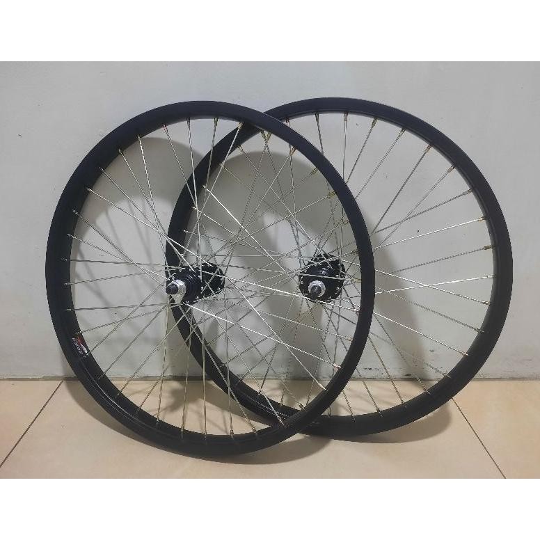 Murah Wheel Set Sepeda Ukuran 20 Velg Jadi Pelk Jadi 20 Velg 20 Hitam Siap Pakai Wheel Set Sepeda Li