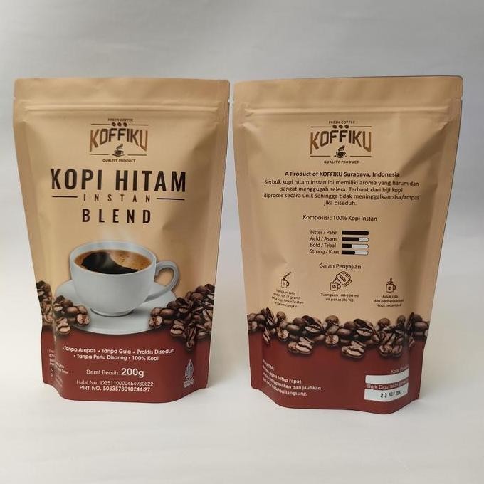 

[BLEND] KOFFIKU Spray Dried Instant Coffee / Instant Black Coffee / Kopi Hitam Instan Serbuk / Kopi Hitam Tanpa Ampas 200 gram Bubuk Espresso Powder Sugar Free Low Fat Natural