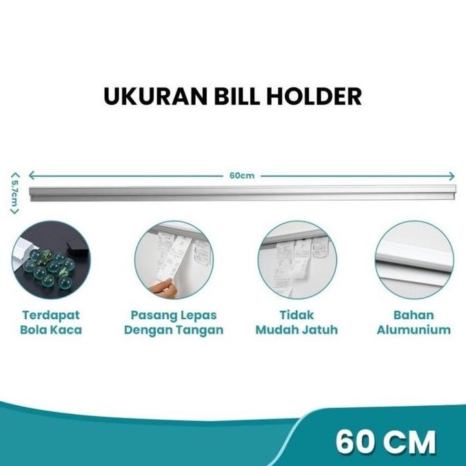 

Penjepit Kertas Bon Bill 30Cm/ 60Cm Capitan Nota Stainless Bill Holder Receipt Holder