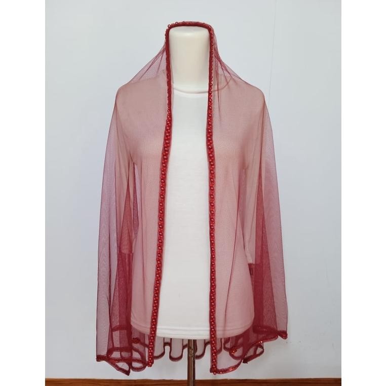 Slayer Pengantin IBU BESAN MAROON / Hijab Pengantin / Veil Pengantin / Veil Pengantin Hijab / Selend