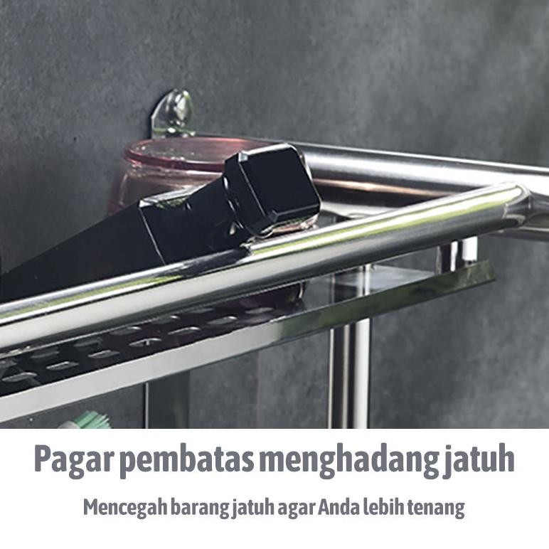 Rak Gantung Stainless Steel Dinding Tempat Sabun Bumbu Rak Bumbu Dapur Stainless Steel Rak Gantung R