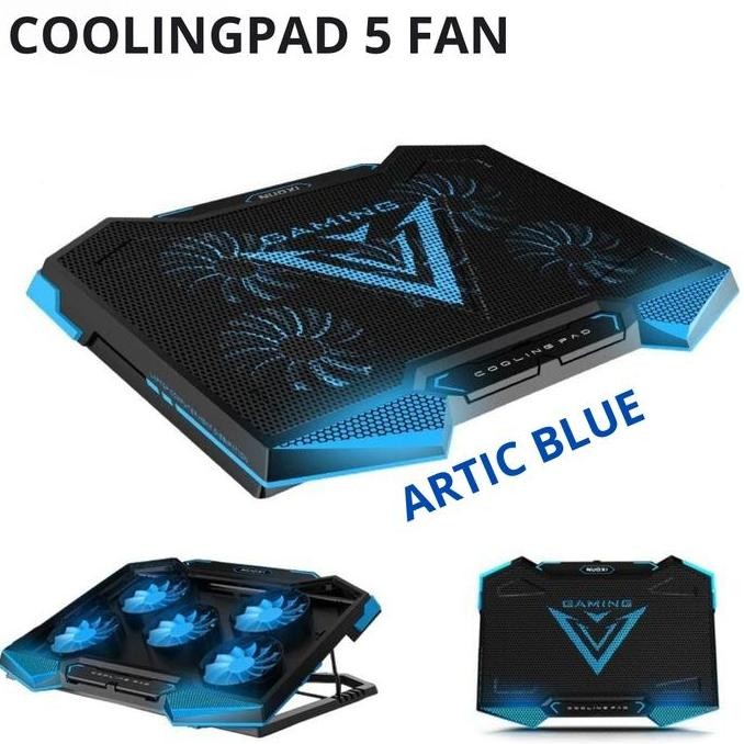 >>>>>] Cooling Pad Laptop 5 Kipas  ICE FAN /  RGB Cooling Pad Cooler Pad /Fan Cooling Pad Kipas Fan 