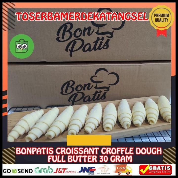 

Terlaris Bonpatis Croffle Croissant Dough Frozen Full Butter 30Gr (Min 160 Pcs) Good Quality