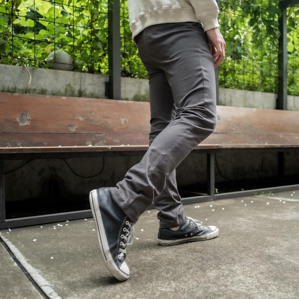 Bapin Alpha Chino Long Pants - Grey Rabbit Terlaris Best Quality 100% Original