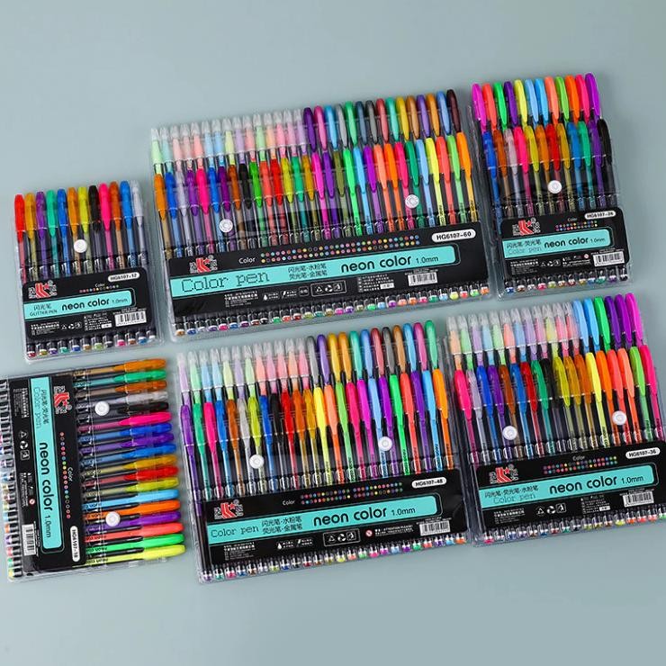 

Pulpen Warna Warni Tinta 12pcs Colorful Gel Glitter Tulisan Berkilau DiM