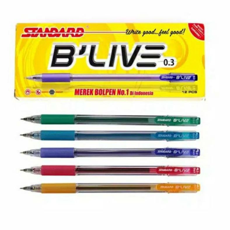 

STANDARD Pen Pulpen B'Live 0.3 Isi 12 Blive 0,3 Bulpen / Ballpoint / DiM
