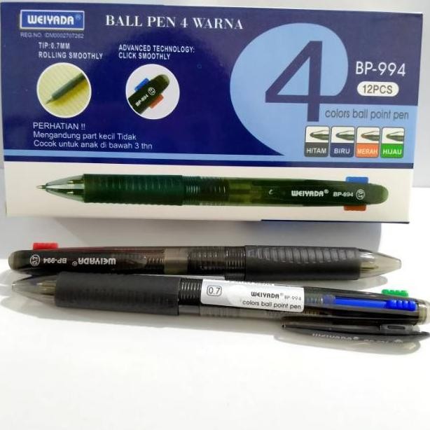 

(1 Lusin/ 12 Pcs) Bolpen/ Pulpen/ Pena/ Ball Pen Cetek Cetekan 4 Warna Weiyada Debozz BP-994 Labubu DiM
