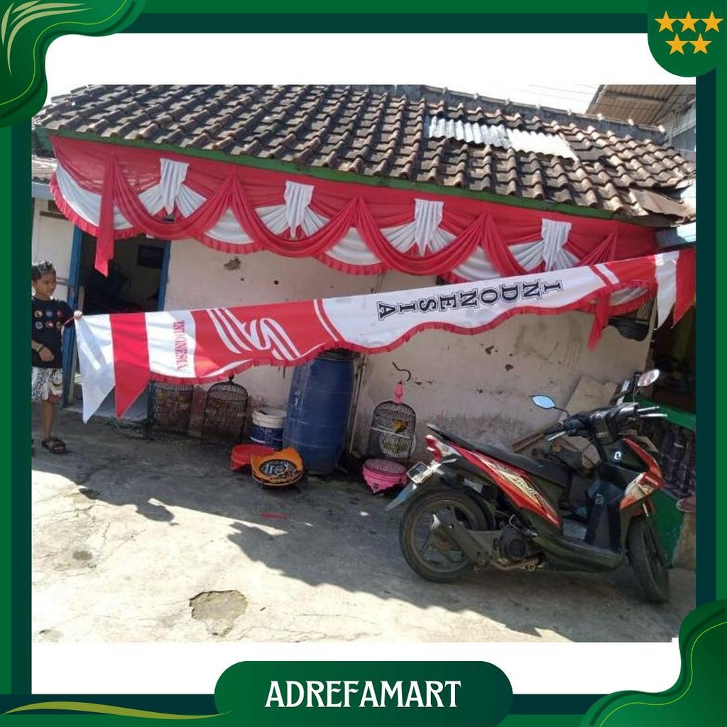 Umbul Umbul Sablon Indonesia Terbaru ( 4 Meter ) Ori