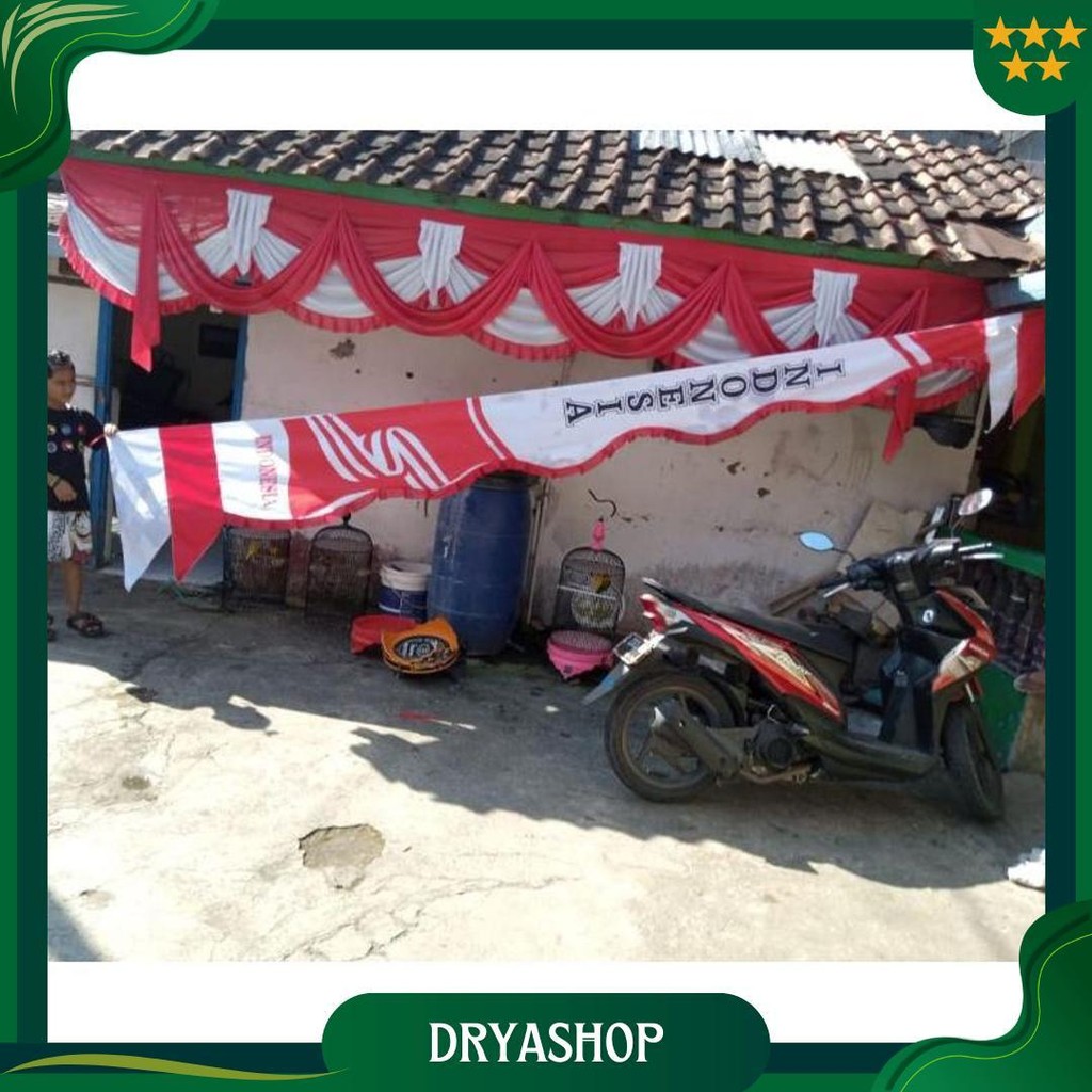 Umbul Umbul Sablon Indonesia Terbaru ( 4 Meter ) Ori