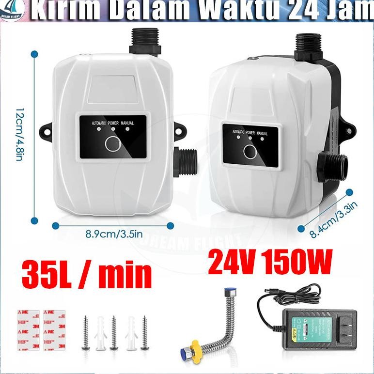 NEW Stok Siap150W 24V Pompa Booster Pendorong Air Booster Pump Mesin Pendorong Air Shower Water Heat