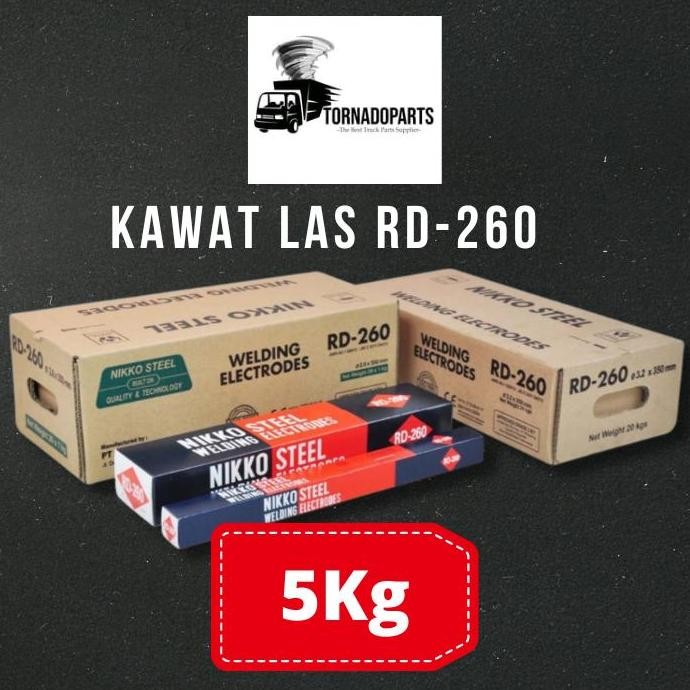 5Kg Nikko Steel Kawat Las Rd 260 Rd260 1.6 2.0 2.6 3.2 4.0 Mm Termurah
