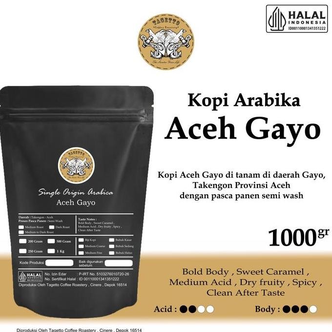 

Kopi Arabika Aceh Gayo 1Kg Biji / Bubuk | Specialty Arabica Coffee