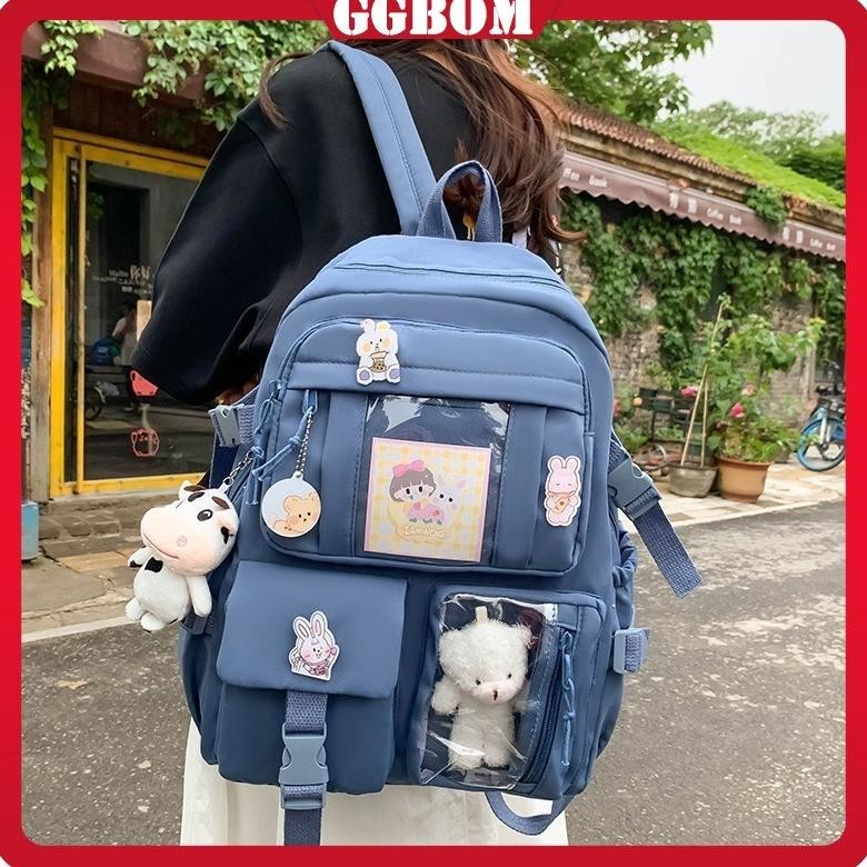 [Free Bonus] Tas Sekolah Anak Perempuan Anti Air Model Korea - Ransel Sekolah SD SMP Backpack Import
