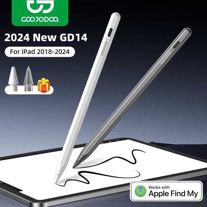 GOOJODOQ GD14 STYLUS PEN PENCIL WITH IPAD FIND MY APPS AND CUSTOM SHORTCUTS FOR IPAD MINI5 6 AIR4 5 