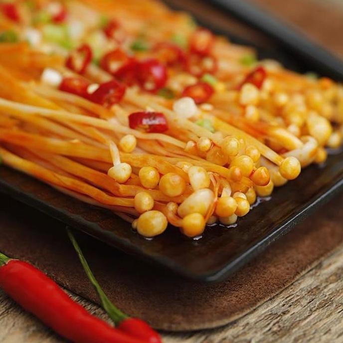 

Snack Shikibuwang Cemilan Acar Jamur Enoki Spicy Pedas Khas China 24Gr