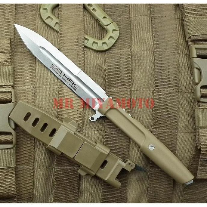 Pisau Camping Extrema Ratio 58Hrc Requiem Desert Combat Stiletto Outdoor Survival Adventure