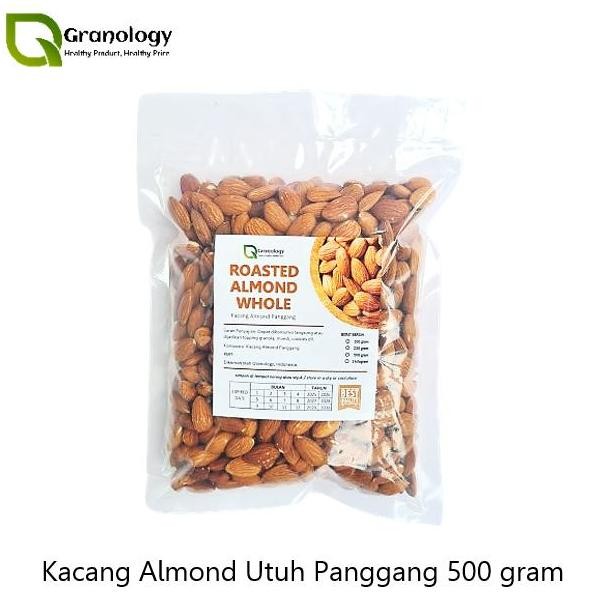 

Kacang Almond Utuh Oven / Roasted Whole Almond (500 Gram) By Granology Kualitas Terbaik Harga Termurah