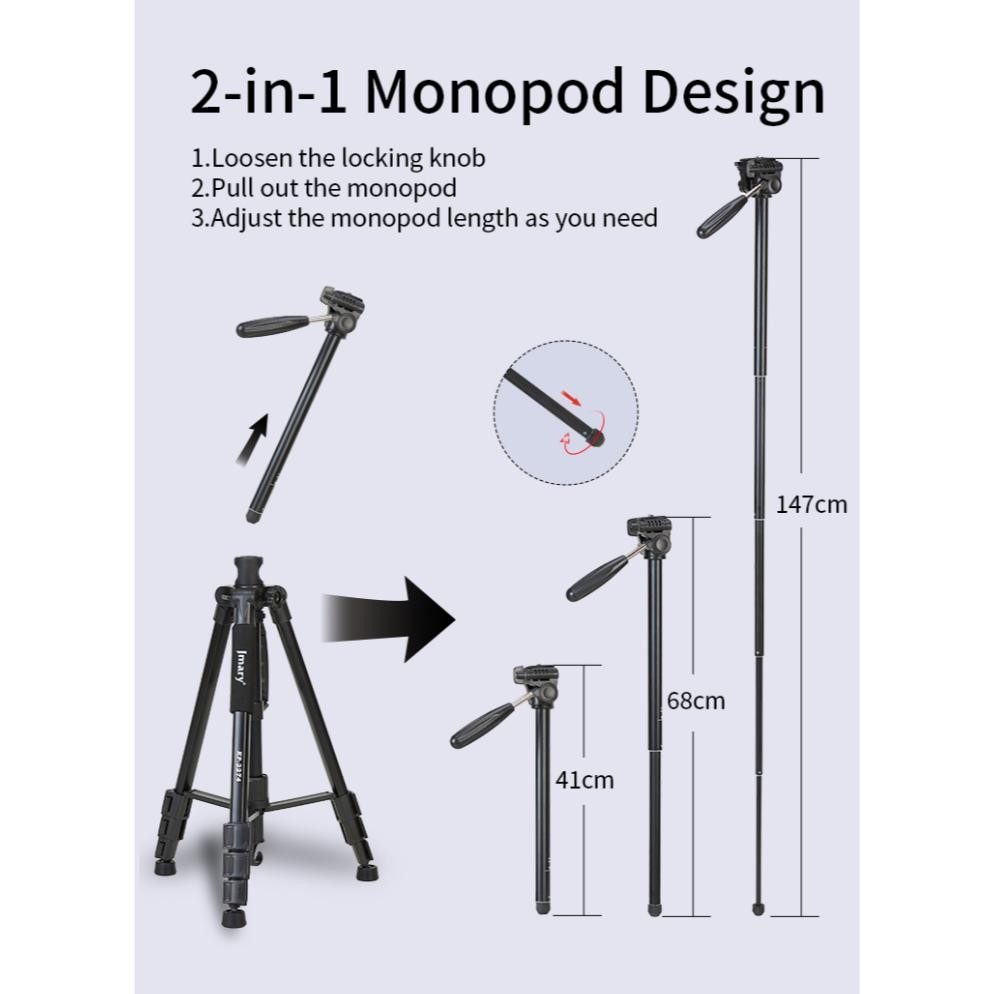Tripod Jmary KP-2274 2In1 Monopod Multifunctional Professional Kamera
