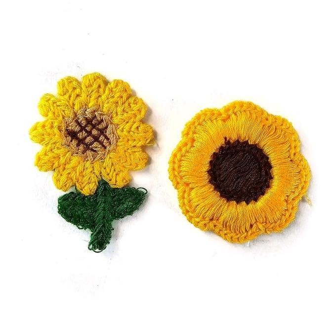 

siap kirim] patch bunga rajut croschet knit wool