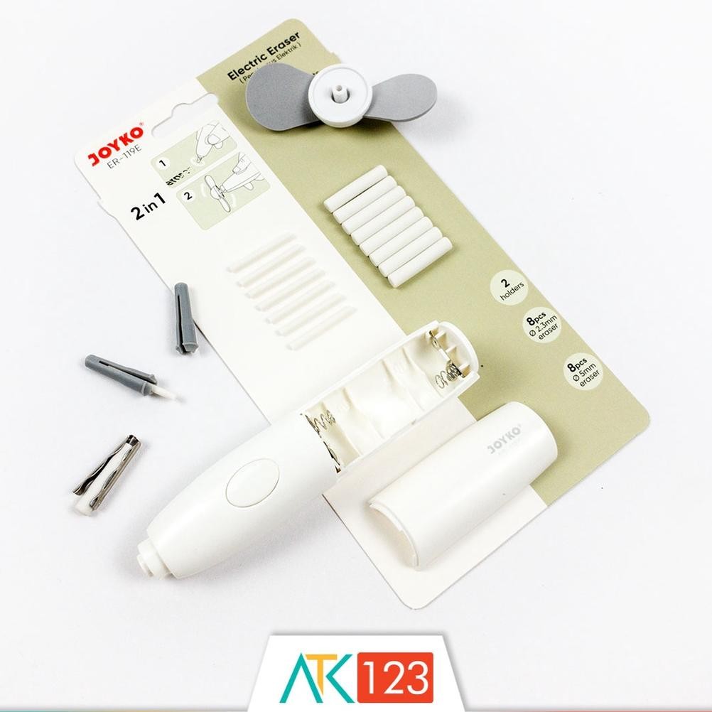 

Penghapus Pensil Elektrik Otomatis / Kipas Kecil / Electric Eraser / Mini Fan 2 in 1 Joyko ER-119E
