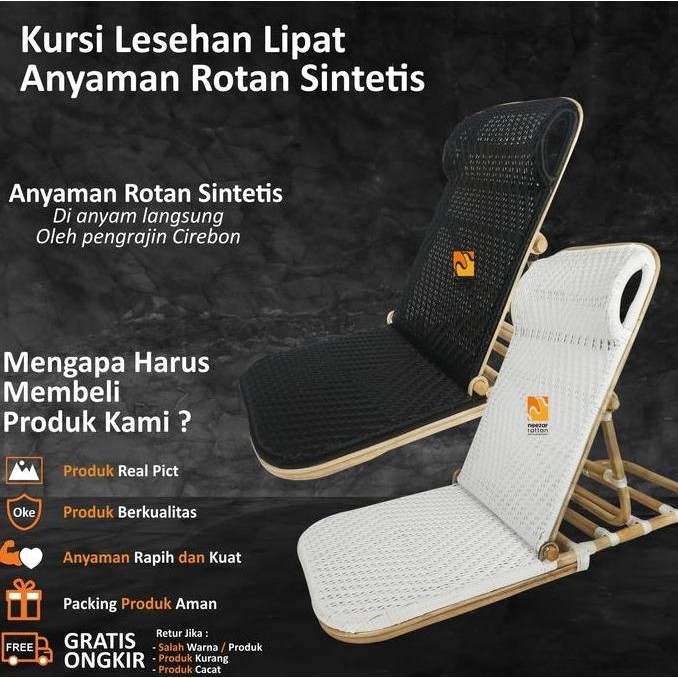 KURSI LESEHAN LIPAT LANTAI SANTAI MALAS DARI ROTAN