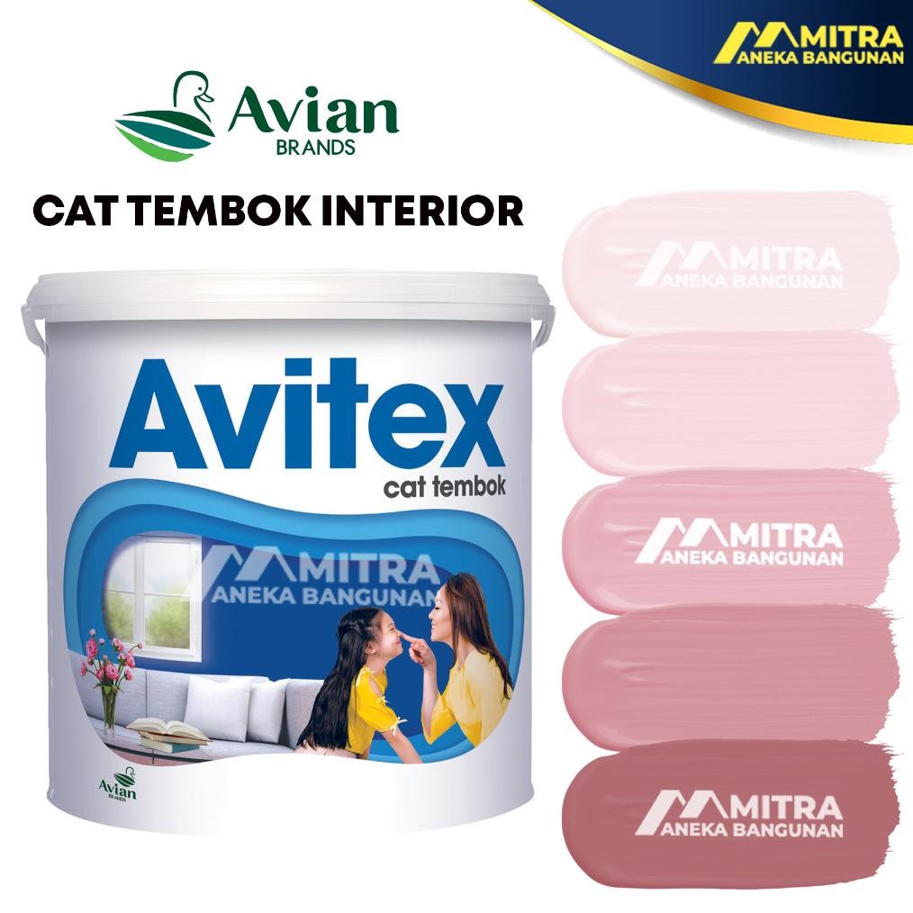 Cat Tembok Avitex Interior 5 KG / Avian P20 Baby Pink Dusty Pink