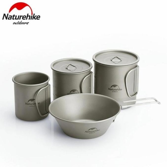 Gelas Naturehike Nh20Cj005 Titanium Cup 20Cj Cangkir Titanium Camping