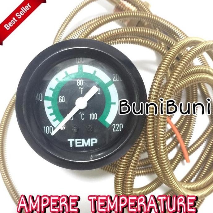 Ampere Temperatur / Ampere Panas / Meter Pengukur Suhu Air Untuk Mobil & Mesin Universal