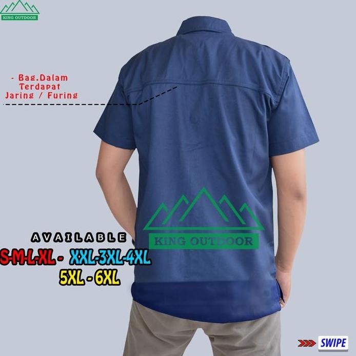 BARU KEMEJA CASUAL PRIA WANITA SIZE JUMBO (5XL-6XL) LENGAN PENDEK |BAJU PDH