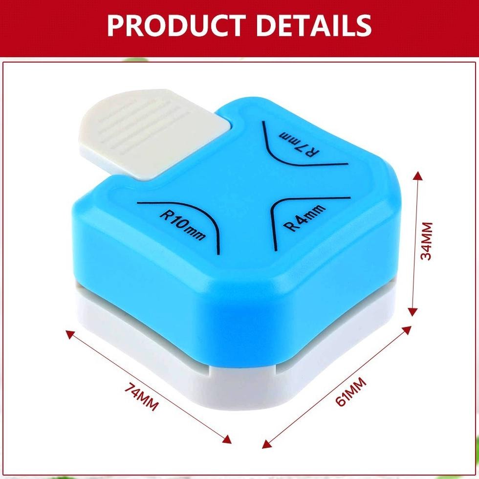 3 IN 1 Corner Puncher Pemotong Sudut Corner Puncher Rounder Pemotong Ujung Kertas Plastik Pembolong 