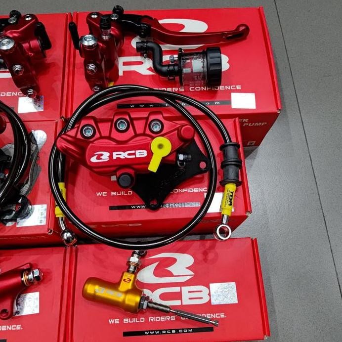 Paketan Master Rem RCB Stut kopling Hidrolik S1 Radial 14mm kanan kiri Tabung + Kaliper RCB S Series