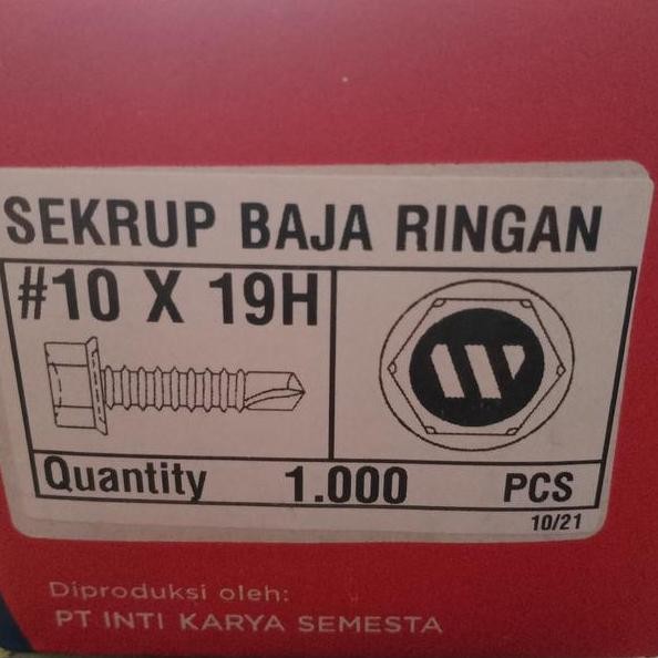 Baut Baja Ringan 10X19 Wilson Skrup Baja Ringan 2Cm Per Dus 1Pcs