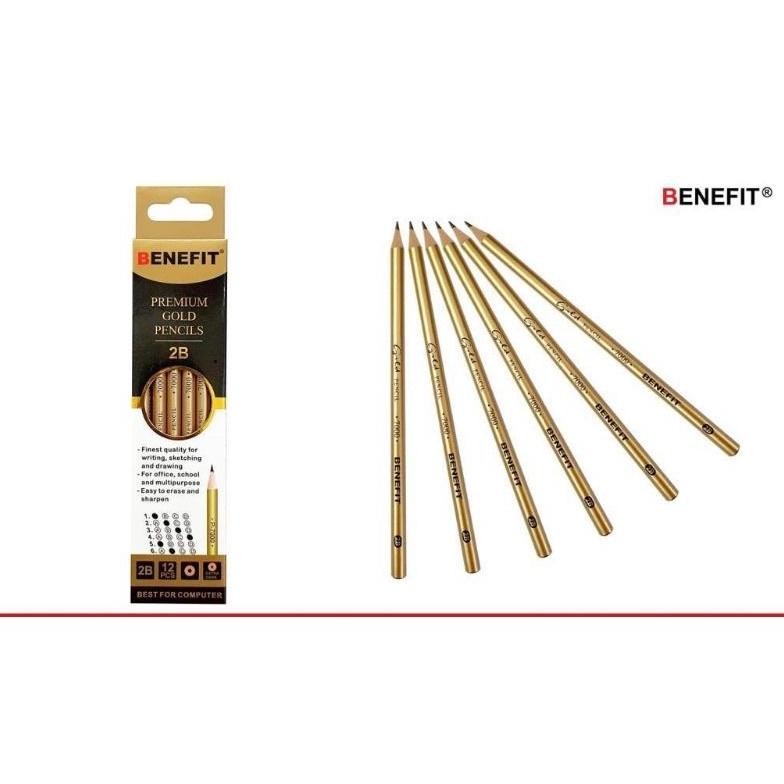 

Berkualitas 1Pcs Pensil 2B Benefit Gold Silver P5000 P7000 Pensil 2B Safari Murah Berkualitas