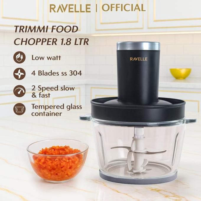 

Terlaris Ravelle Trimmi Premium Food Chopper 1,8L - Pemotong Makanan
