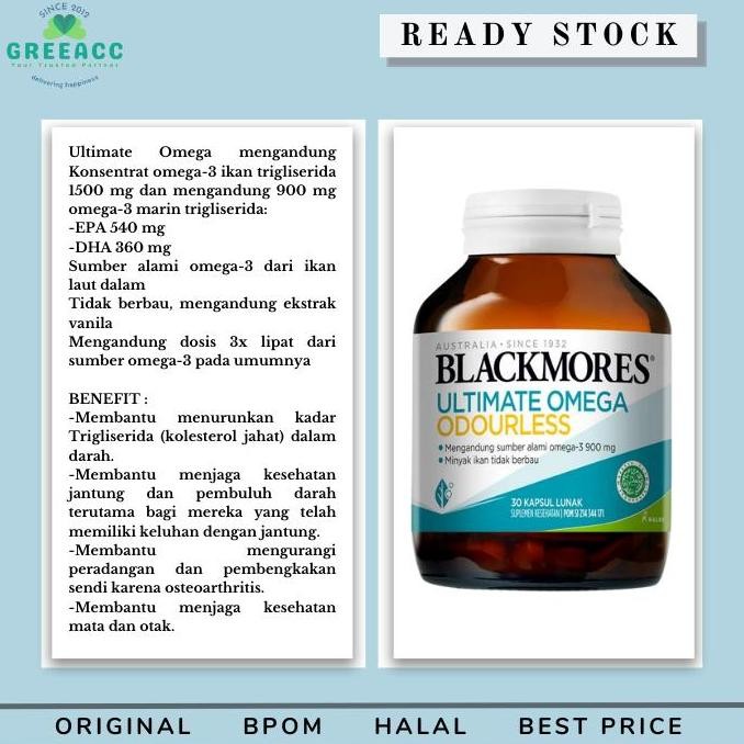 Blackmores Ultimate Omega Odourless 30 Softgel - Sumber Omega 3 Alami