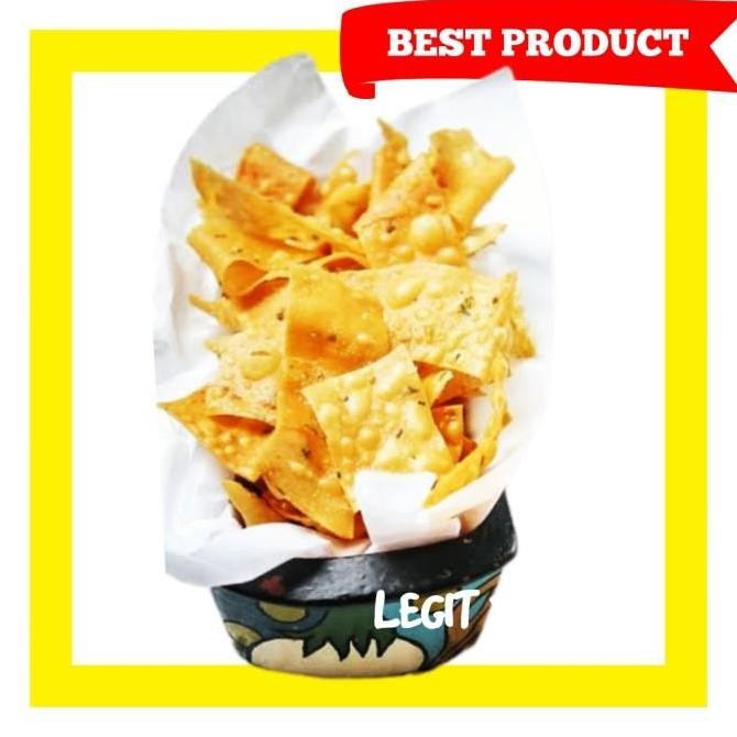 

Keripik Pangsit Rasa Bawang 500 Gr / Kripik Kulit Pangsit