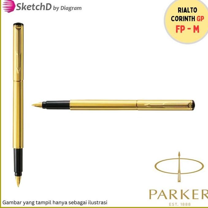 

Parker Rialto Corinth Gold Gp Fp - Fountain Pen Vintage Co