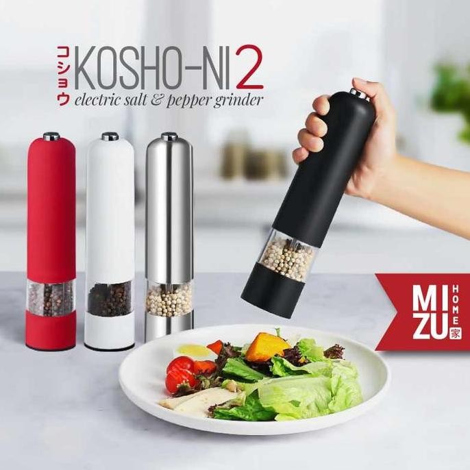 

Terlaris Mizu Kosho-Ni Electric Salt & Pepper Grinder Spice Grinder Gilingan Garam Penggiling Lada Gilingan Merica Penggiling Bumbu Elektrik