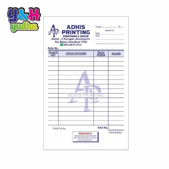 

Nota 1 Rim Gratis Desain Gratis Logo Bebas Nama Sendiri Y&H Yudha Grafika Paper Stationery Bisa Pakai Foto Co