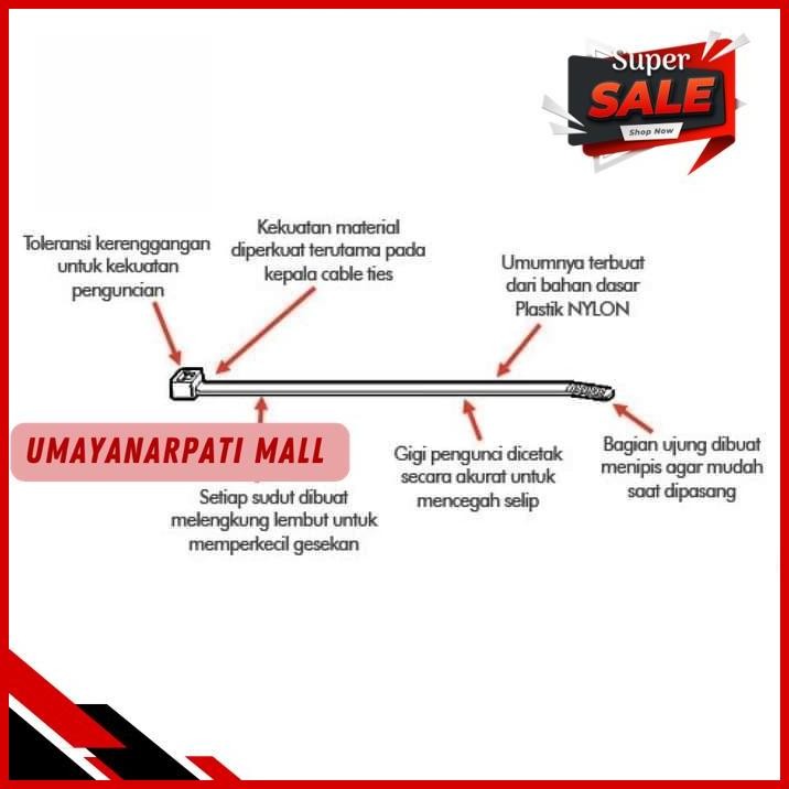 

KABEL TIES CABLE TIES KABEL TIS CABLE TIE KLIP 100 150 200 300 ISI 100 PRODUK TERBAIK