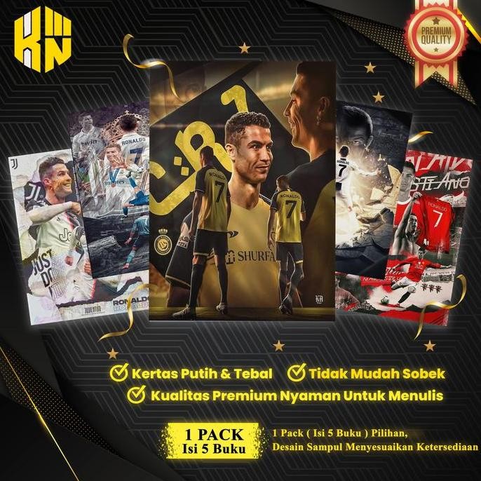 

Buku Tulis Sekolah Custom Sepak Bola Cristiano Ronaldo Bergaris 38 Lembar 1 Pak Isi 5 Buku/ Buku Tulis Anime/ Buku Aesthetic/ Buku Catatan Co