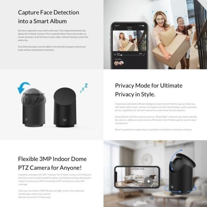 CCTV Yi Dome Camera U PRO 3MP Wifi IP Camera with Face Detection