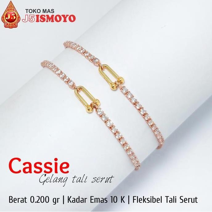 Gelang Tali Serut Kombinasi Emas Cassie J5 Ismoyo Co