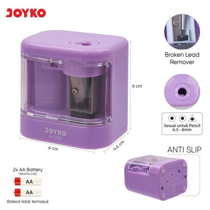 

Serutan Elektrik & Manual A173E Electronic Sharpener Rautan Pensil Joyko A 173E Co